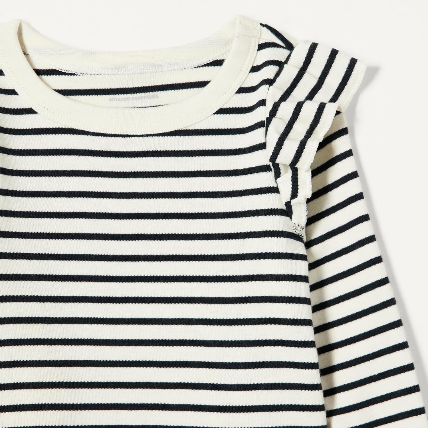 Amazon Essentials Girls and Toddlers' Long Sleeve Ruffle T-Shirt