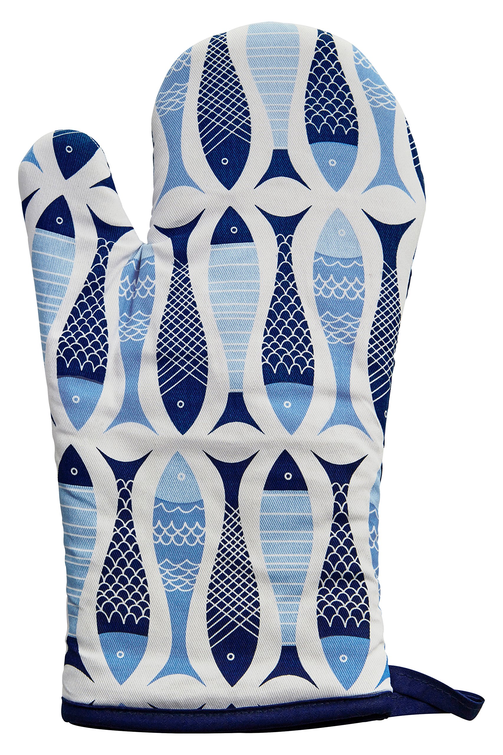 Orsina Kitchen Single Oven GloveCoastal-Inspired Fish Print With Quilted Heat ProtectionComfortable Grip from B&Q