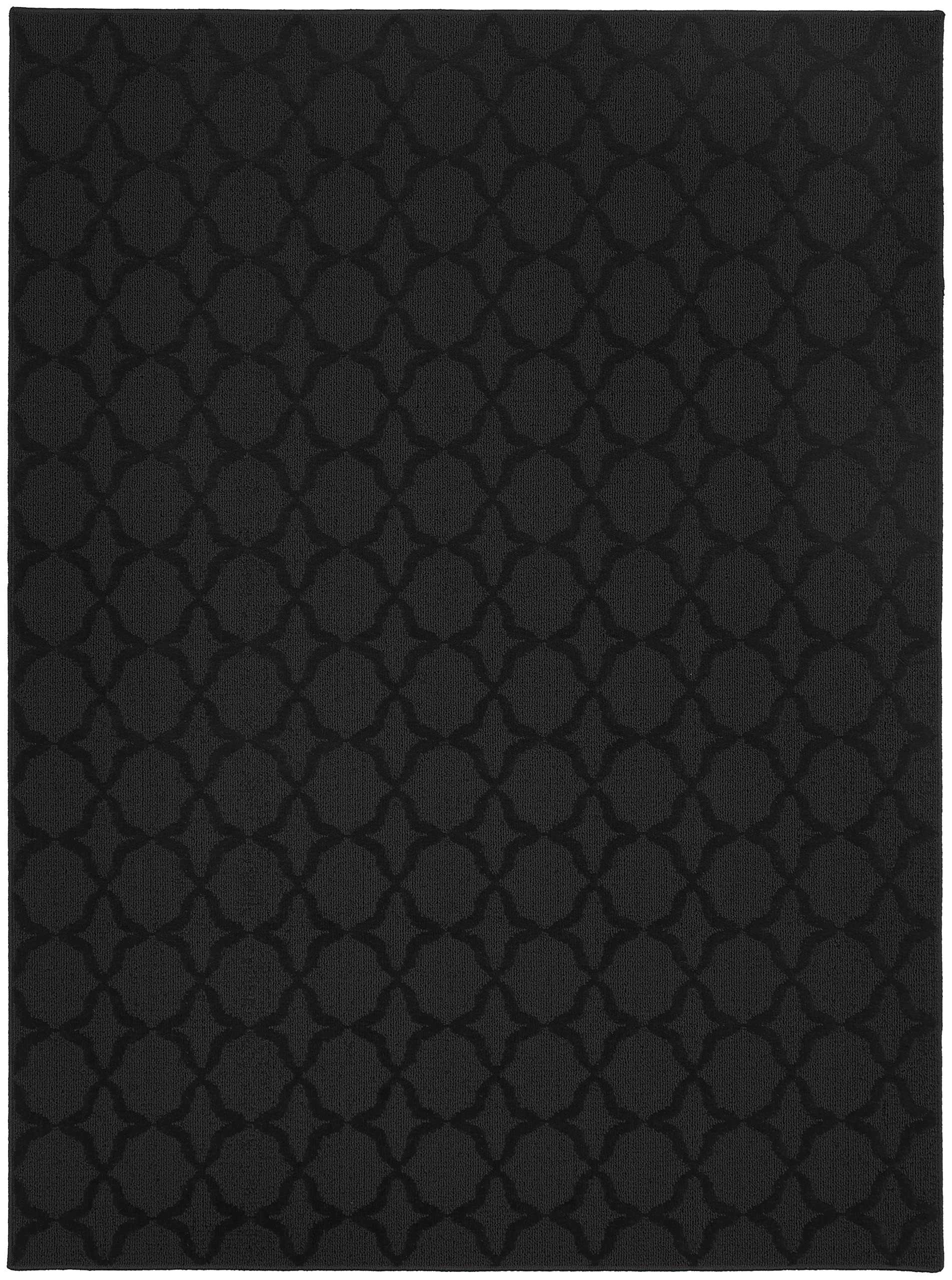 Garland Rug Sparta Non Slip Polypropylene 8 Ft. X 10 Ft. Black Area Rug- Ideal for Living Rooms & Hallways, Stylish & Durable for High-Traffic Areas