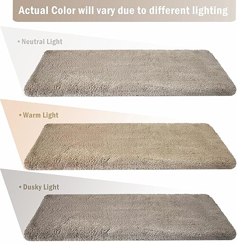 Miniatura 9 de PURE ERA - Alfombras para peldaños, de felpa suave, con bordes redondeados, de interiores, aptas para mascotas, antideslizantes, sin cinta, lavables