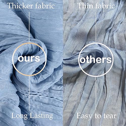 Miniatura 10 de combocube Paquete de 6 manteles de gasa larga de 35 x 120 pulgadas, 10 pies, para el día de San Valentín, manteles rústicos románticos para bodas,