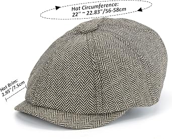 Men's 8 Panel Newsboy-Cap Cotton Gatsby Ivy Golf Adjustable-Flat- Caps Driving-Hat