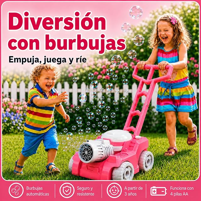 Foto 3 de 8 de SaiXuan Cortacésped de Burbujas para Niños con Luz, Máquina de Burbujas para Exterior