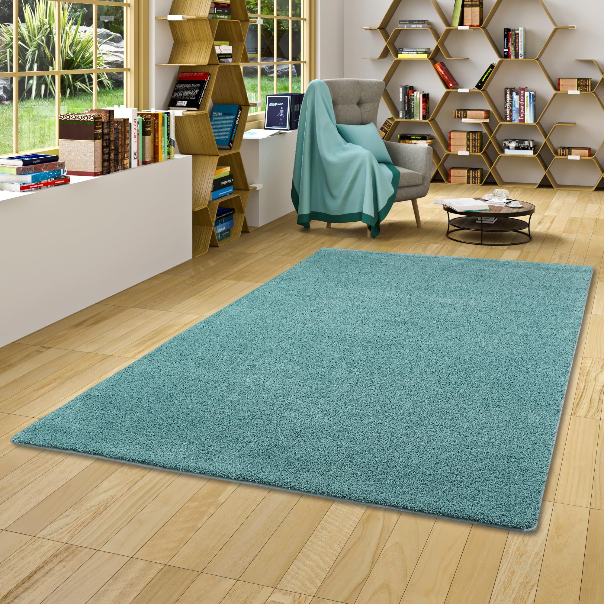 Snapstyle Palace - Alfombra de Pelo Largo y denso - Verde Menta - 17 tamaños