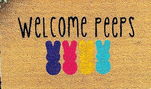 Atsbh Tapete de Pascua tapete de bienvenida tapete de bienvenida decoración de Pascua regalo de Pascua decoración de primavera regalo de