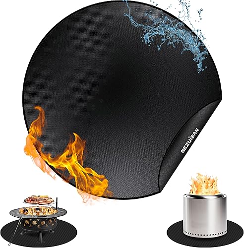 Miniatura 10 de Alfombrilla de silicona para hoguera de papel de aluminio, 30 '' redonda