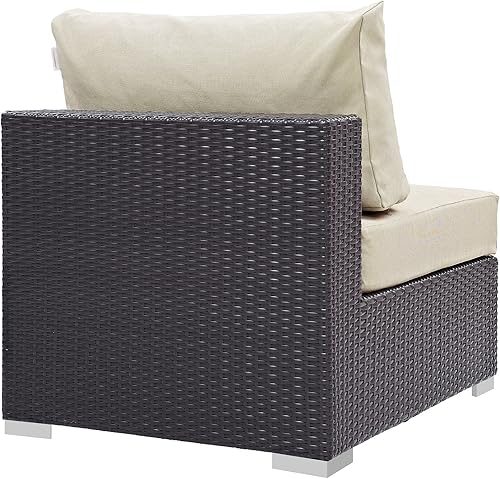 Vista 74 de Modway EEI-1911-EXP-ORA Convene - Muebles otomanos cuadrados de tela para patio, muebles de exterior, color naranja espresso Espresso Naranja