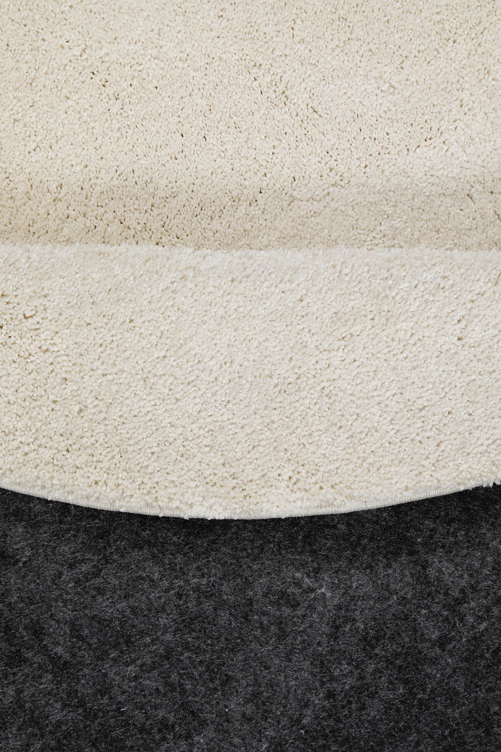 WECONhome Tapis moderne à poils courts - Ambiance de bien-être pour le salon, la chambre à coucher, la salle à manger et plus encore - Tapis tissé Wogh (200 cm rond, beige crème)