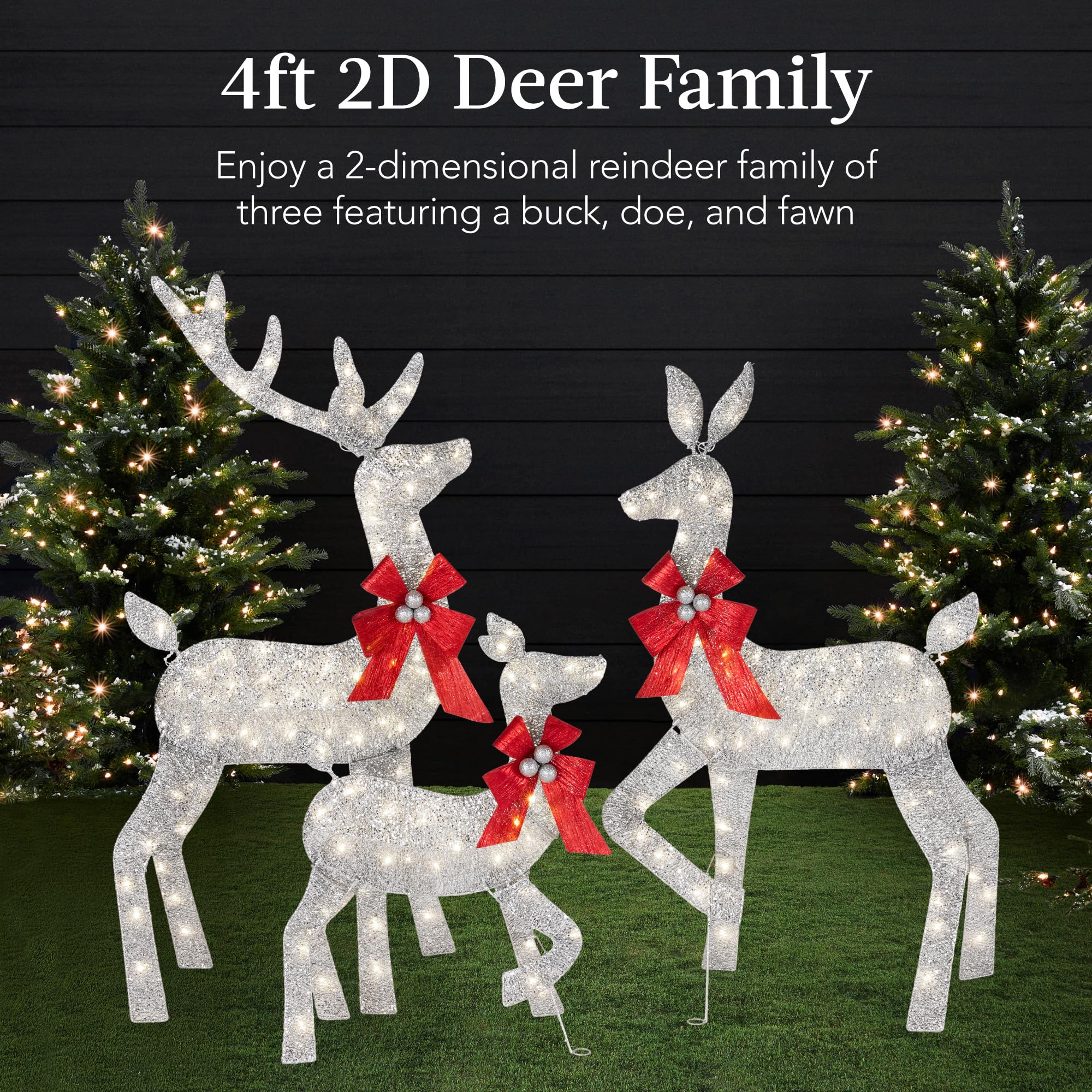 Amazon.com: Best Choice Products 4ft 3-Piece 2D Lighted Christmas