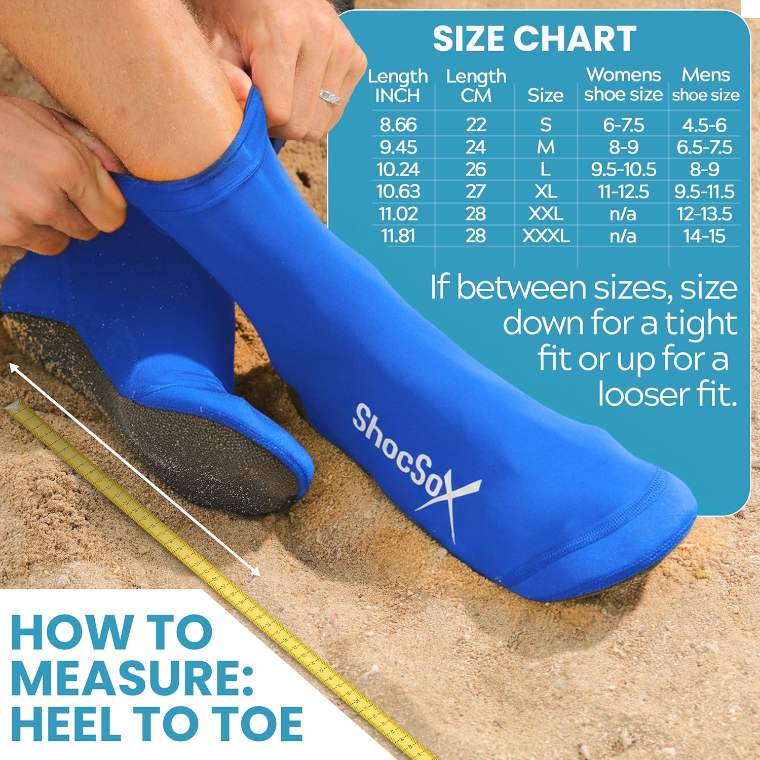 ShocSox Sand Socks for Beach Volleyball & Soccer – Reinforced Sand Volleyball Socks with No-Holes Soles & Maximum Protection