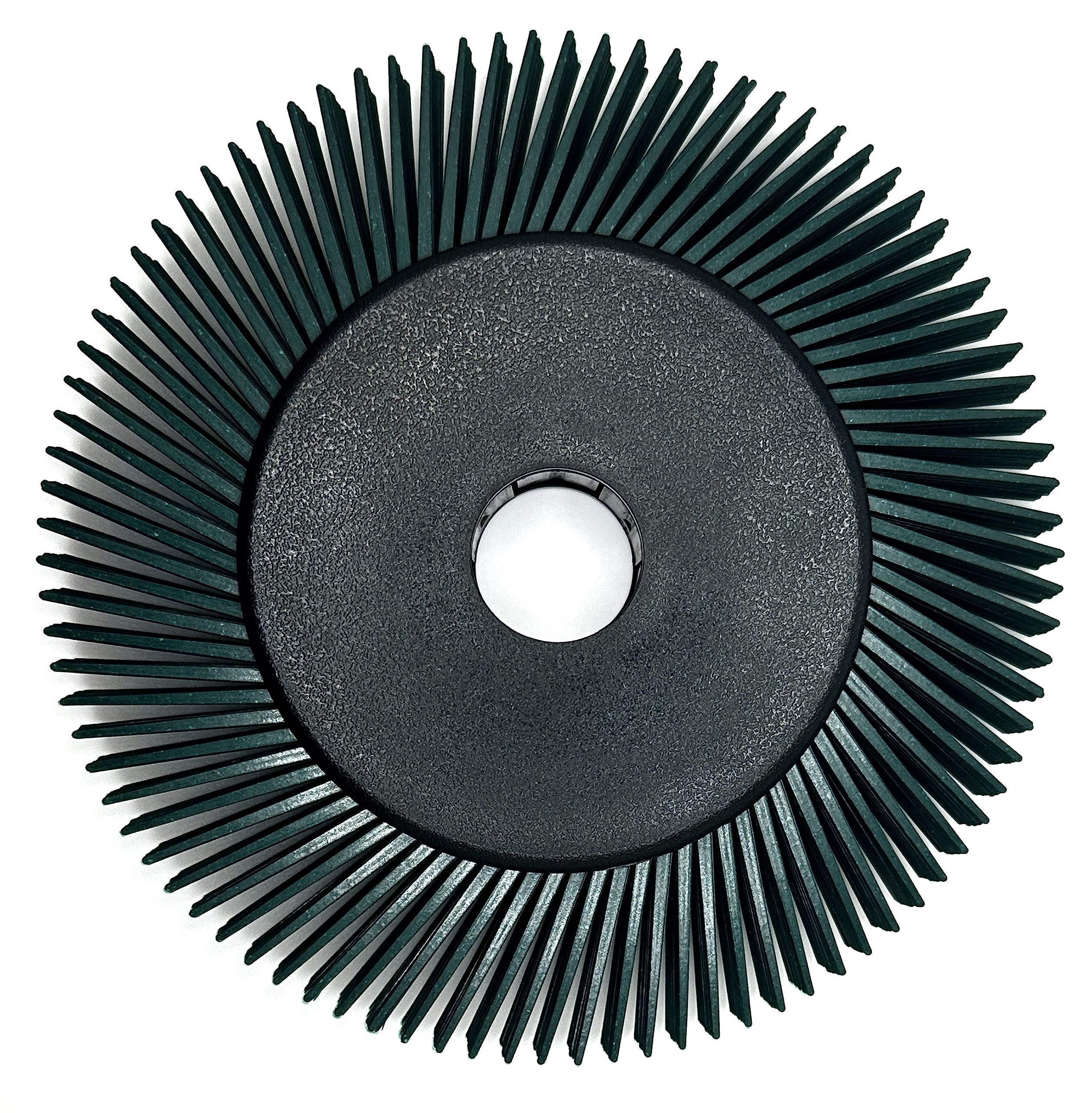 Cepillo de cerdas radiales, 15,24 cm x 1,27 cm x 2,54 cm, grano 50 (verde) con adaptador (paquete de 1)