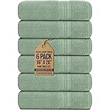 Canadian Linen Luxury Everest Hand Towels, 16”x28”, 6 Pack 100% Cotton Absorbent Soft Hand