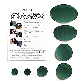 Self-Adhesive Waterproof Repair Patch Kit - 30-Second Fix for Down Jackets, Tents, Sleeping Bags, Backpacks, Outdoor and Camping Gear - Pre-Cut Nylon, Multiple Colors (Bottle Green)