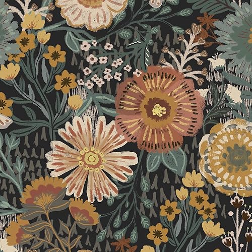 Miniatura 25 de Dimoon Papel tapiz autoadhesivo de 17.3''x78.7'' pulgadas con diseño floral lindo, papel de contacto vintage estilo aldea campestre, casa de campo,