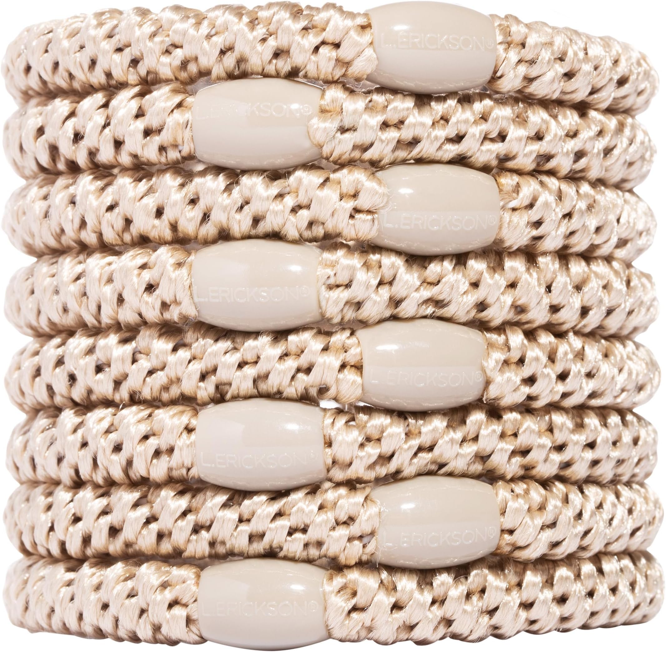 L. Erickson Ponytail Holders - Set of Eight - Beige