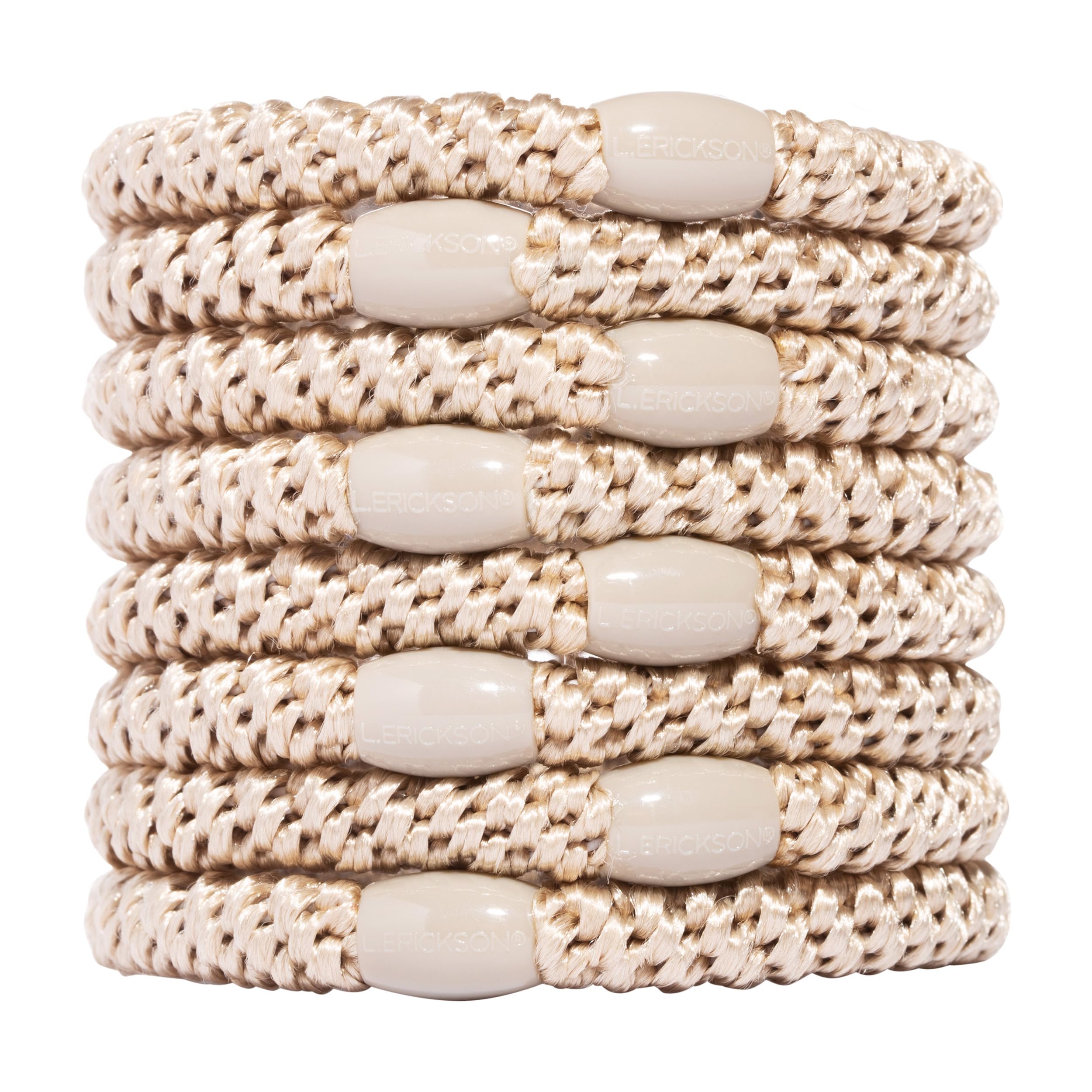 L. Erickson Ponytail Holders - Set of Eight - Beige