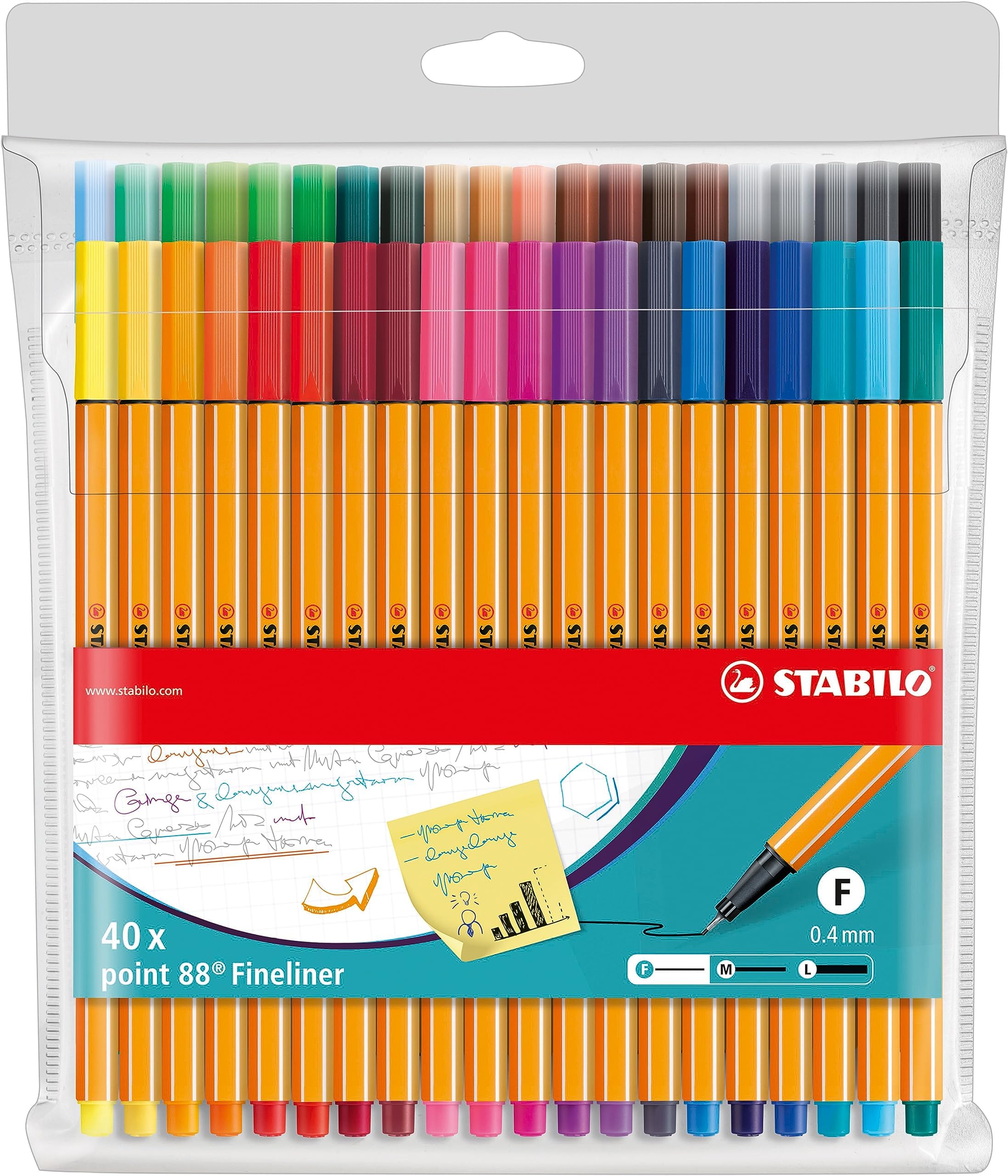 point 88 - Fineliner - Pack of 40 - Assorted colors