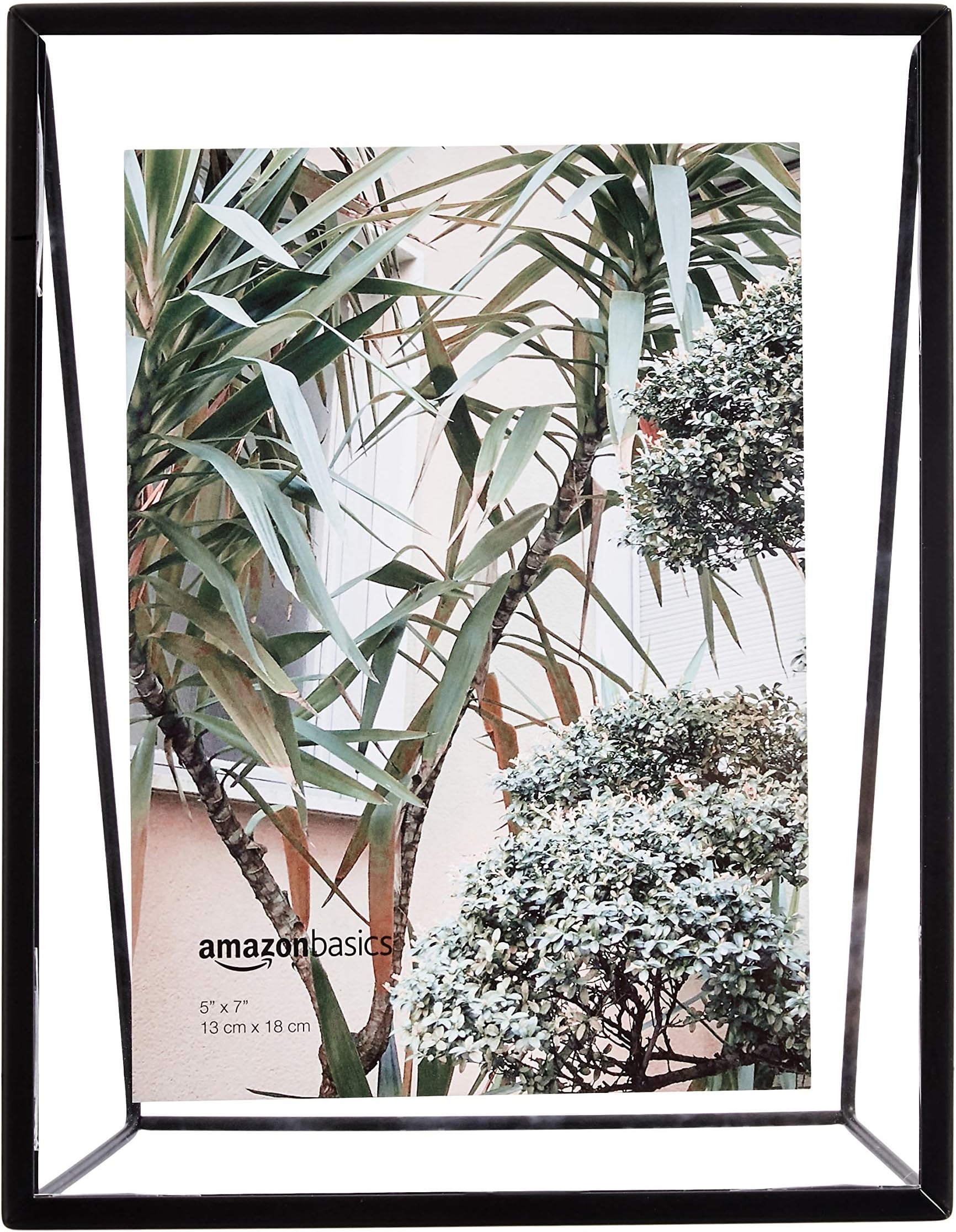Amazon Basics Wedge Floating Photo Frame for 5 x 7 Inch Photos - Slim Frame, Black