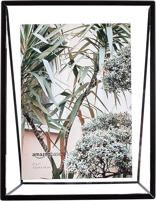 Amazon Basics Wedge Floating Photo Frame - 13 x 18 cm, Black