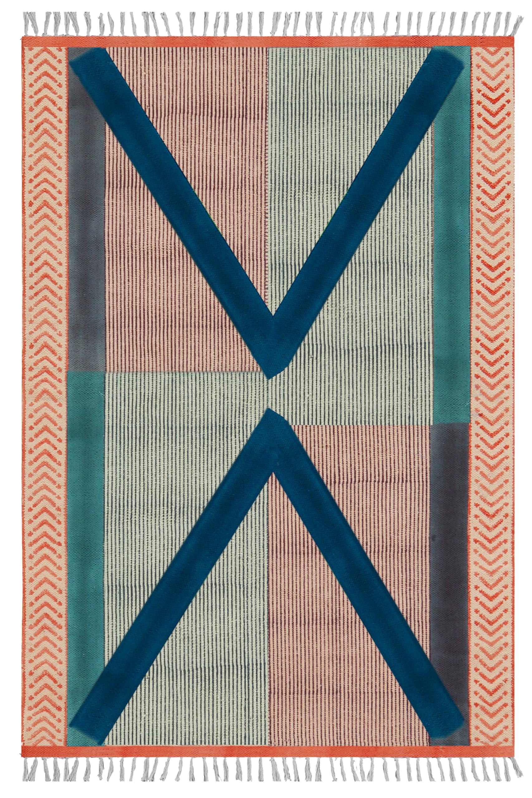 Tapis plat petit salon et chambre à coucher coton lavable 91x152