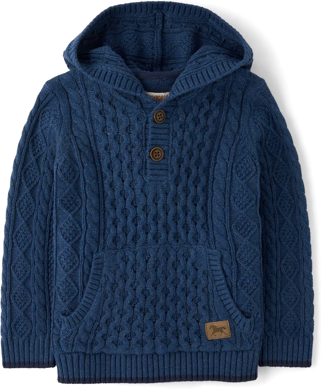 Gymboree Boys' and Toddler Long Sleeve Hooded Cable Knit Sweater