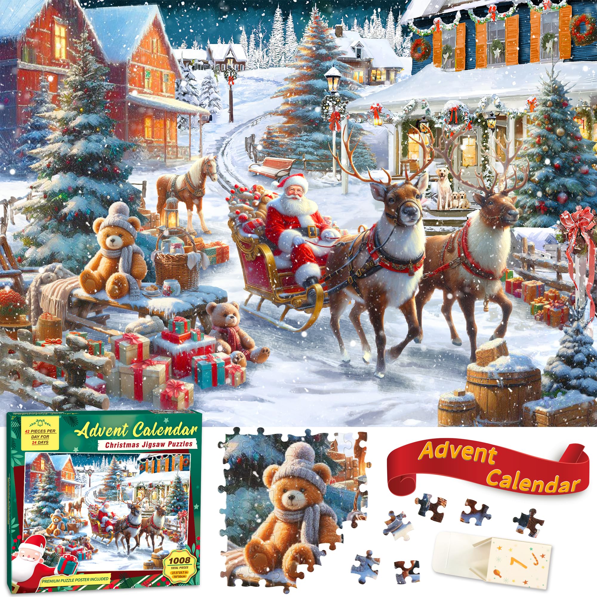 アドベントカレンダー　サンタイズカミング Amazon.com: Santa's Workshop Fabric Advent Calendar