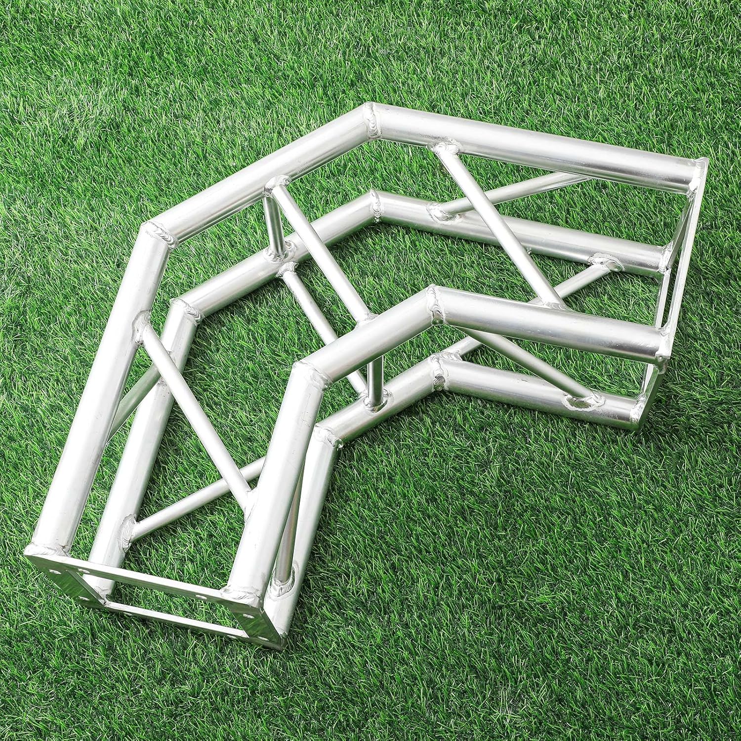 Shimeyao 19'' Bolt Corner for DJ Light Stand 8"x8" Square Trussing Aluminum Truss Connector with 1.25 Inch Tubing