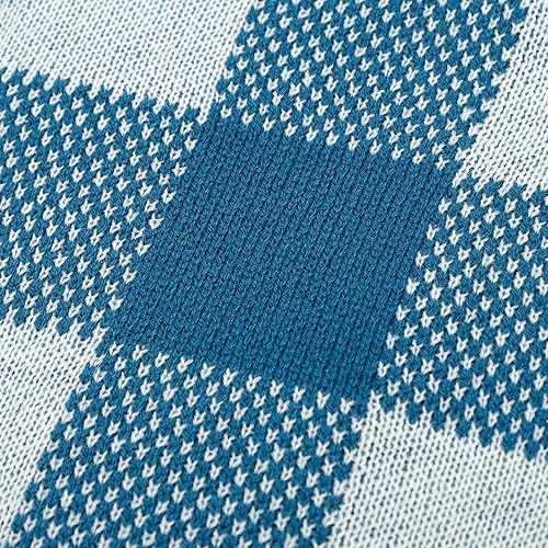 Miniatura 28 de LAWKUL Mantas de ganchillo café para bebé, manta de punto trenzado celular para recién nacidos, manta de cuna para niños y niñas, mantas de género