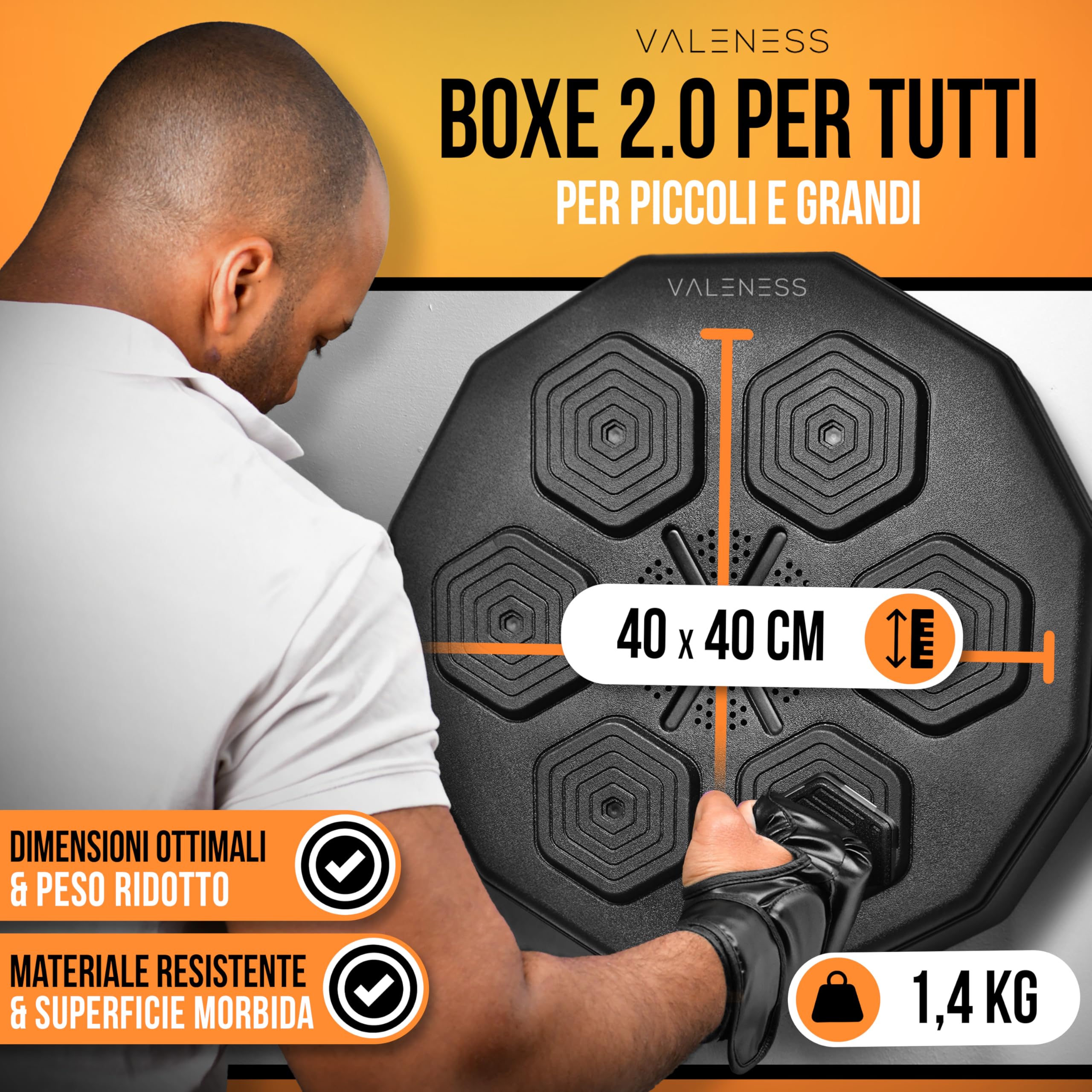 VALENESS Smart Music Boxing Machine Boxe LED Macchina da Parete Guantoni Allenamento Casa