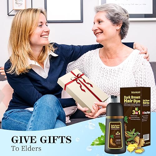 Miniatura 7 de Mankani Champú de tinte para el cabello instantáneo 3 en 1-100% cobertura de canas, ingredientes herbales para mujeres y hombres en minutos, café