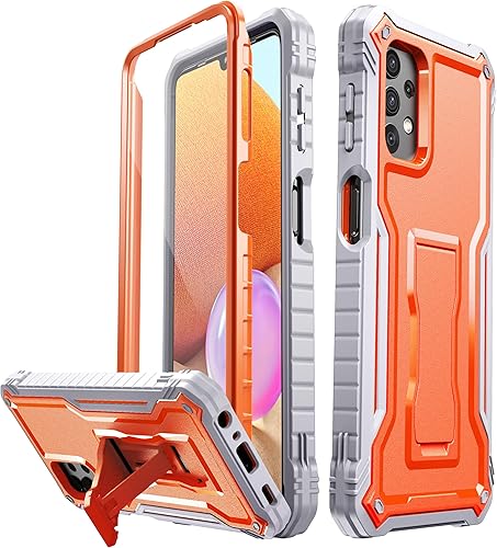 Miniatura 7 de FITO Funda para Samsung Galaxy A32 5G, doble capa a prueba de golpes resistente para teléfono Samsung A32 5G con protector de pantalla, soporte