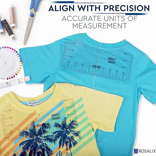 Miniatura 5 de Guía de regla de camiseta para alineación de vinilo, 10 piezas, juego de pines y manual de usuario incluido, guía de regla de camiseta ideal, regla