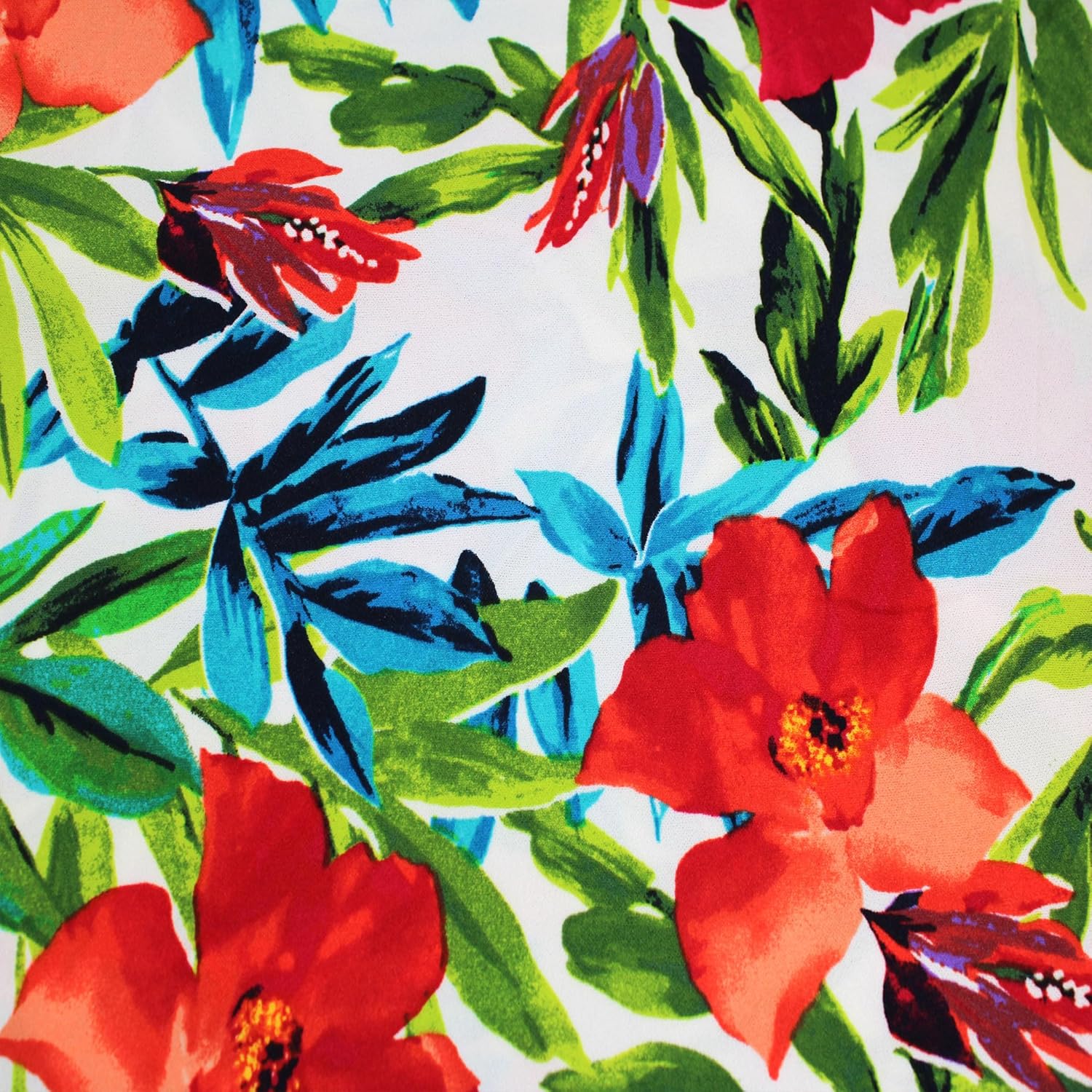 Printed Scuba Crepe Knit Fabric Floral Tropical Pattern/2-Way Stretch Prints Fabric/DIY Projects