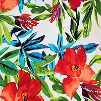Vista 3 de Texco Inc Scuba Crepe Knit Flora Tropical Pattern/2-Way Stretch Prints Tela/Proyectos de bricolaje, Coral Negro 1 yarda