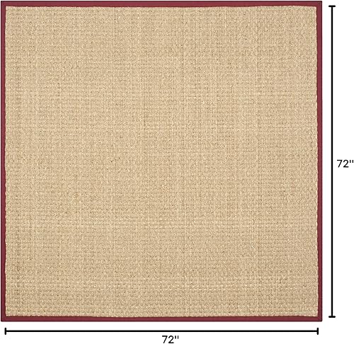 Vista 151 de SAFAVIEH Natural Fiber NF114A - Alfombra de hierba marina, tejido de canasta, con borde, para zonas de alto tráfico, sala de estar, dormitorio, 2