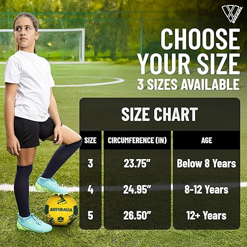 Miniatura 7 de Vizari Balón de fútbol del equipo nacional, fútbol de piel sintética duradera para adultos, niños y jóvenes, cosido a máquina con diseño de 30