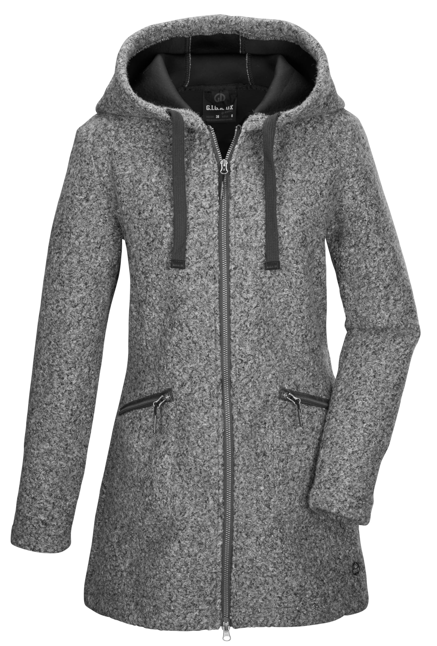 G.I.G.A. DX Kobiety Parka polarowa/płaszcz polarowy z kapturem GW 87 WMN PRK_Roshana, grau, 38, 43687-000