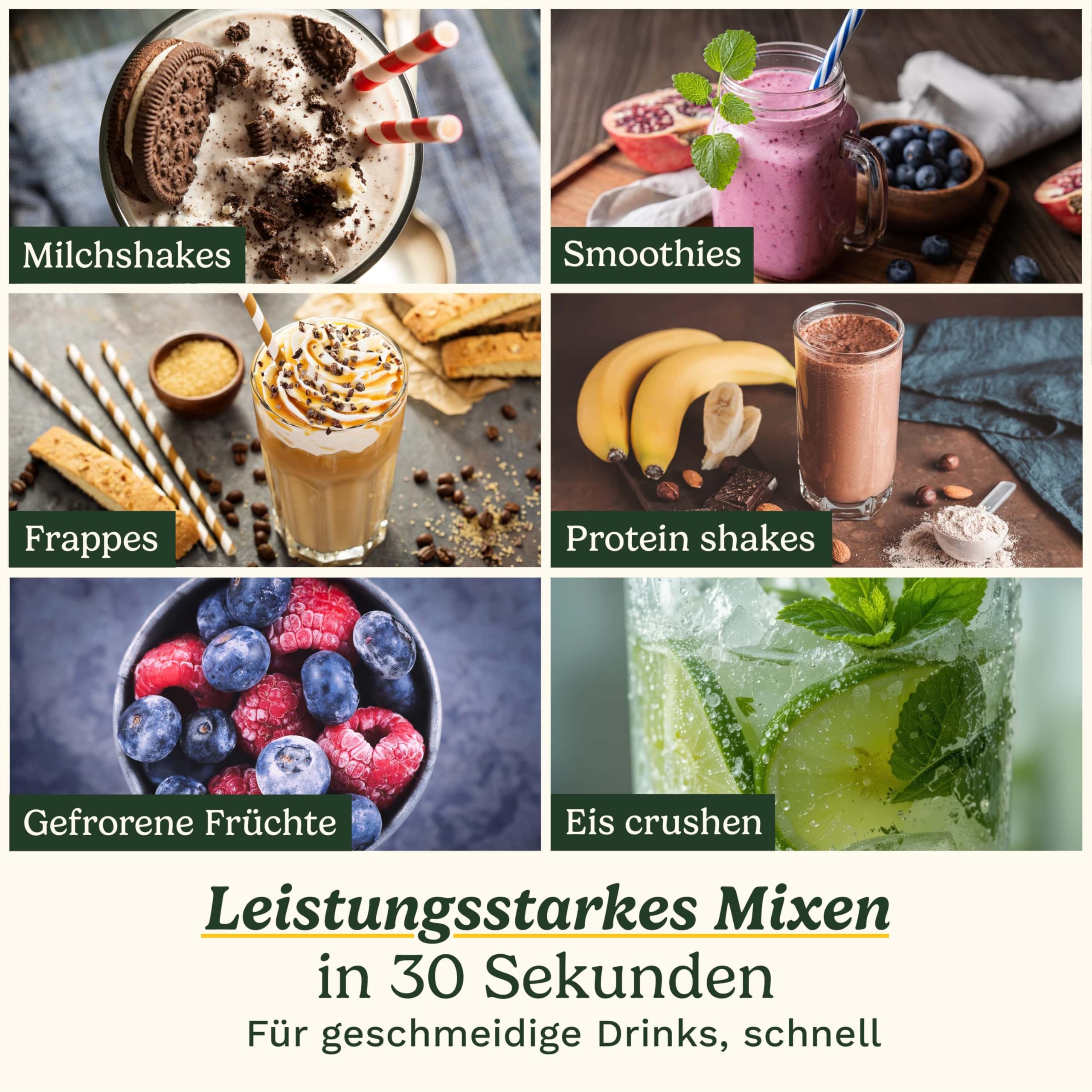Cuisinart® Blast & Go Kabelloser Mixer | Wiederaufladbar per USB-C | 500 ml BPA-freier Reisebecher | 20.000 U/min Motor | 2 Programme: Mixen & Smoothie | Smoothies, Proteinshakes, Eis crushen, Milchsh