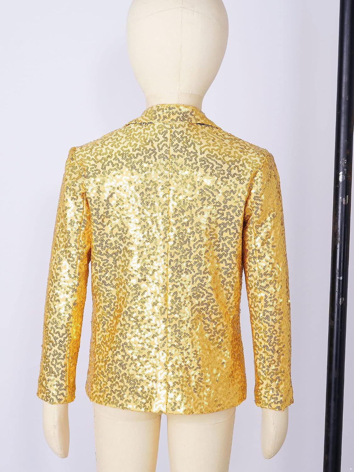 Boys Sequins One Button Blazer with Lapel Shirt Jacket Coat for Wedding Birthday Pageant Formal Prom Party