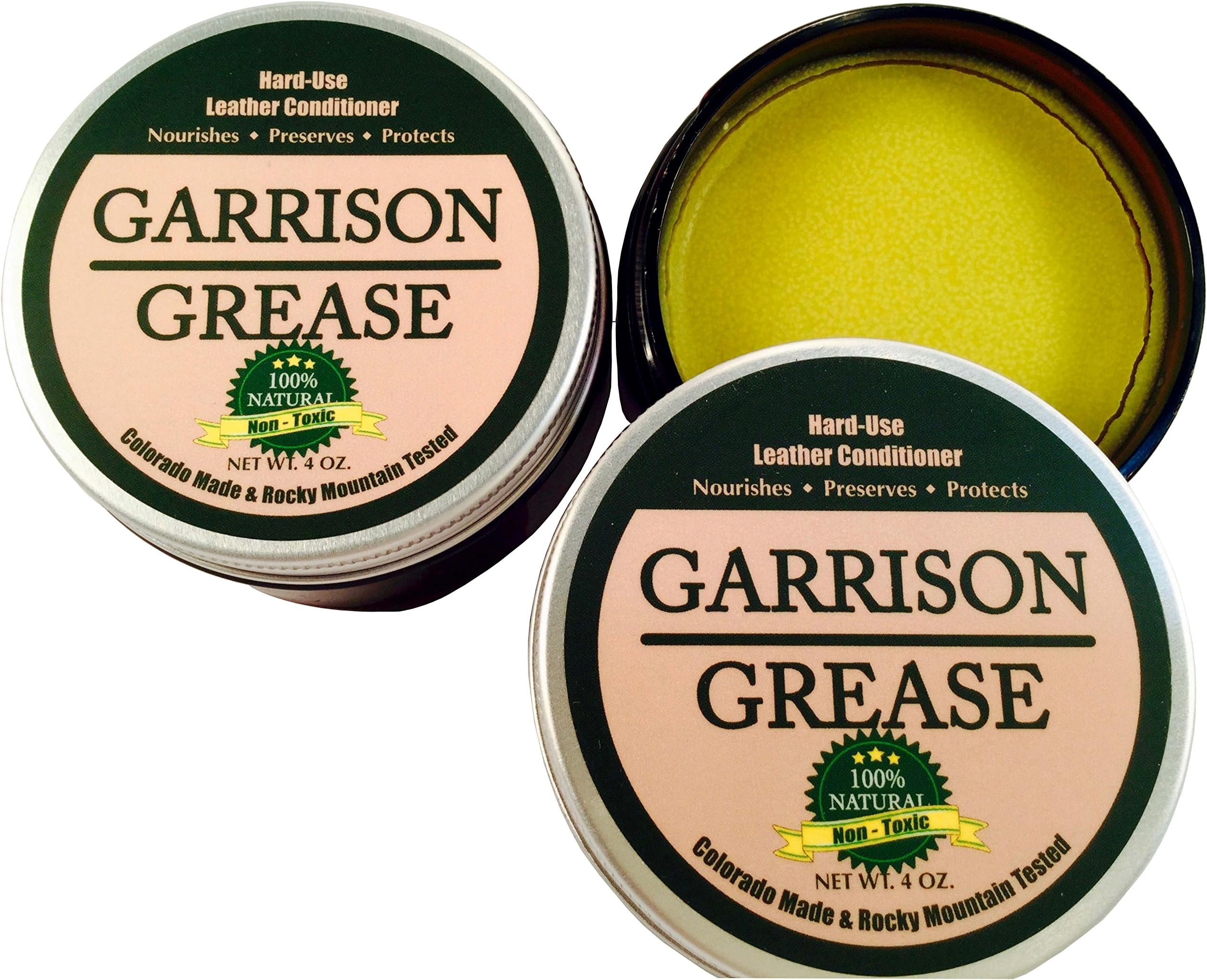 Garrison Grease Hard-Use Leather Conditioner - Nourishes - Preserves - Protects: Superior Non-Toxic Formula