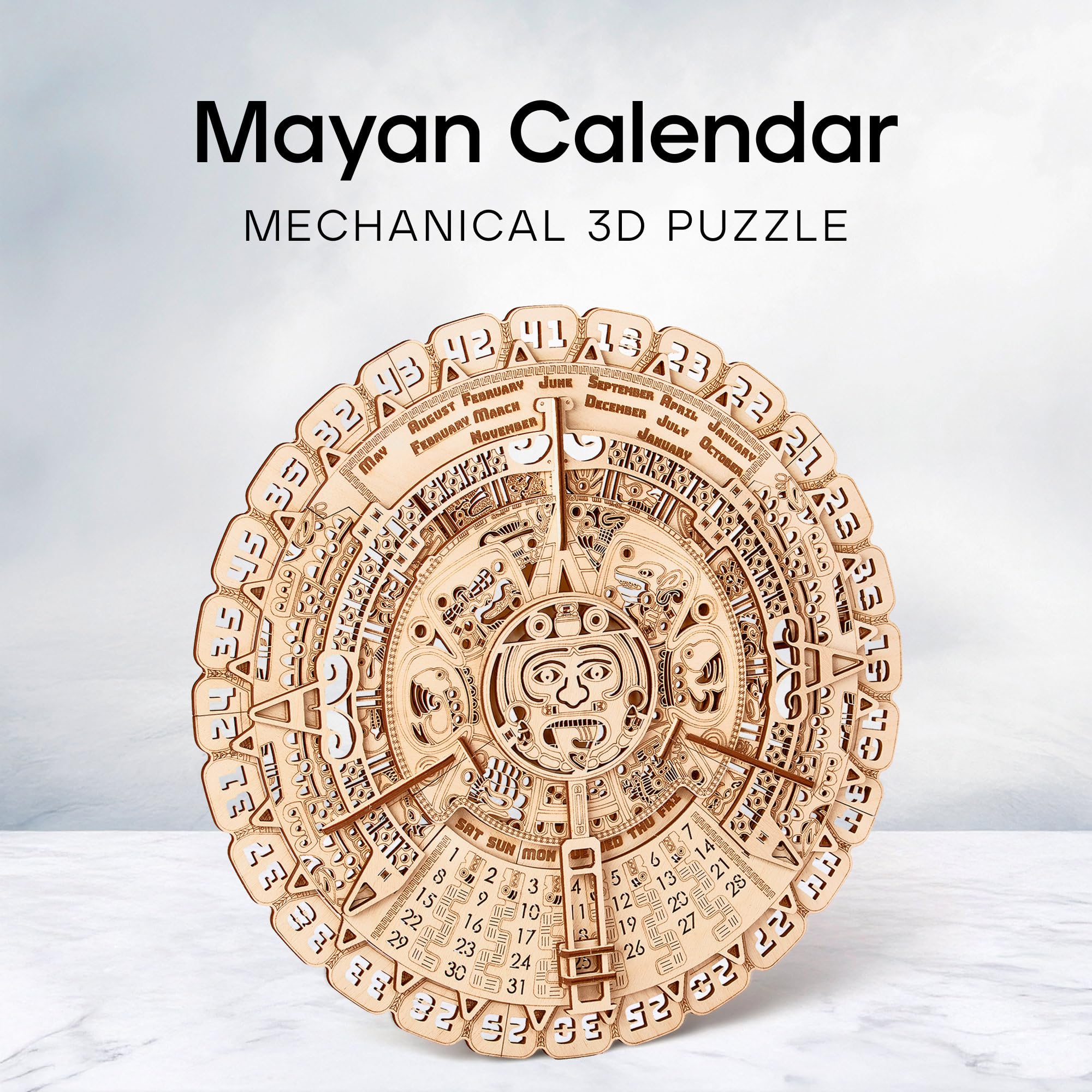 Wood Trick Mayan Calendar Puzzle 3D di Legno per Adulti da Costruire