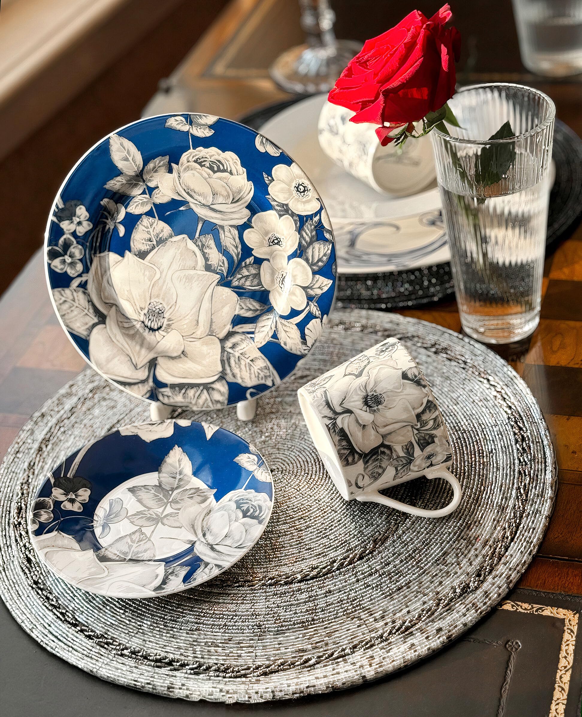 陶器製ホワイトクリーム色皿　20枚セット Amazon.co.jp: Bone China 食器セット 20個セット 4人用 ハンドメイド