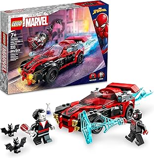 LEGO Marvel Miles Morales vs. Morbius 76244, Spider-Man Building Toy Set for Kids, Boys and Girls with Race Car and Minifigures, Adventures in The Spiderverse