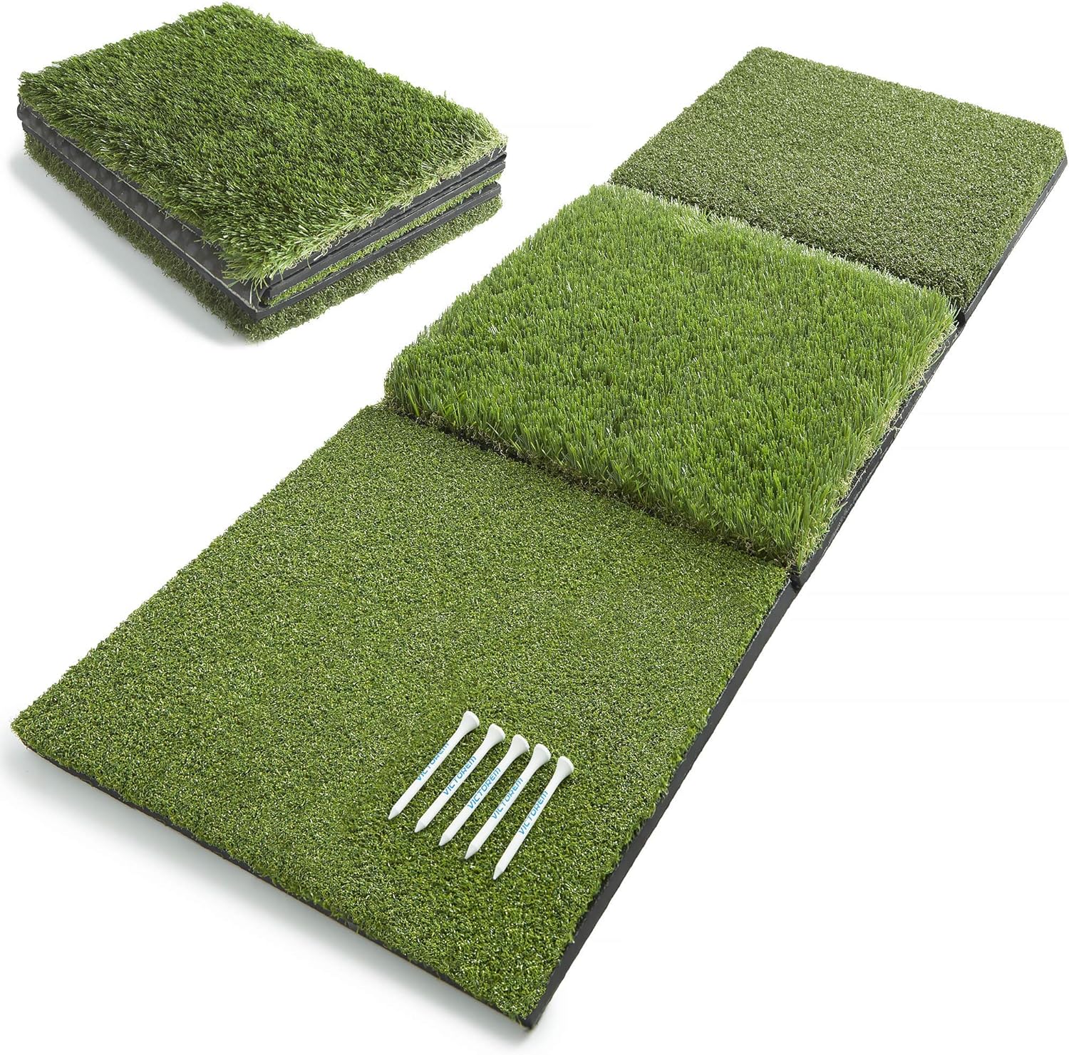 Victorem Golf Mat for Backyard - 17x39 Inch Unfolded, Durable Turf Mat for Indoor or Outdoor Golf Practice, Golf Hitting Mats with 50pcs. Wooden Tees : Sports & Outdoors