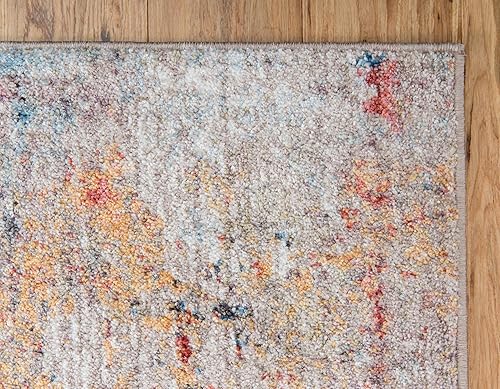 Miniatura 9 de Unique Loom Rainbow Collection - Alfombra dispersa (5 pies 3 pulgadas x 7 pies 10 pulgadas, rectangular, multicolor y beige)