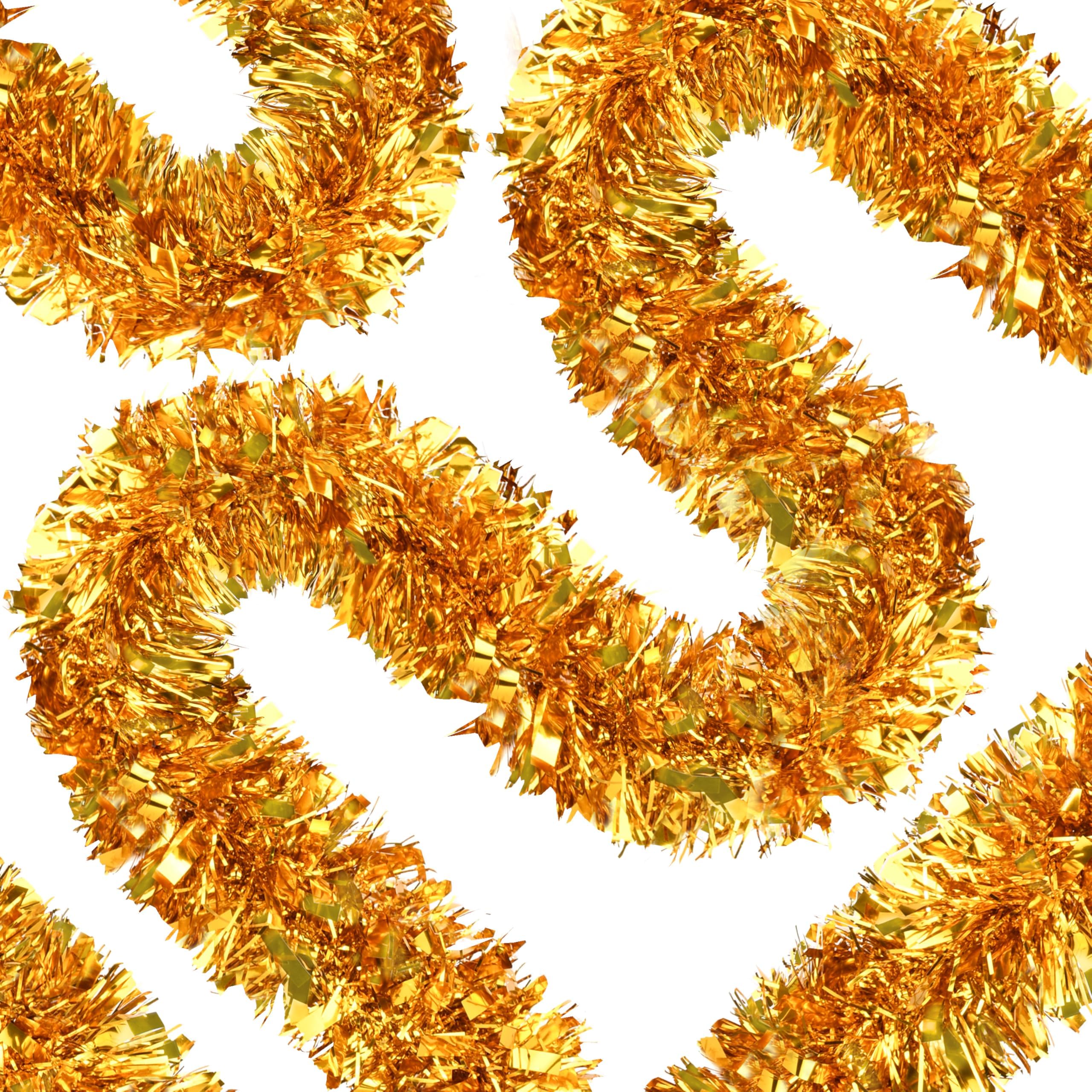 70 Ft Christmas Tinsel Garland Metallic Tinsel Twist Garland Glitter Christmas Tree Hanging Decorations New Year Party Birthday Holiday Indoor Outdoor Supplies (Gold)