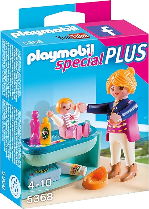 Playmobil Mama Y Nino Con Cambiador Amazon Es Juguetes Y Juegos