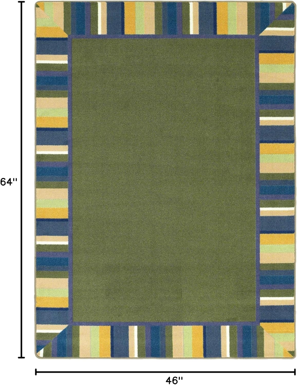 Joy Carpets Kid Essentials Clean Green Rug, Bold, 3'10" x 5'4"