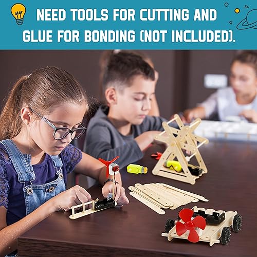 Miniatura 6 de Sntieecr Juego de 6 kits de motor STEM, 159 piezas de mini motor eléctrico, kit de aprendizaje educativo de experimento científico, kit de circuito