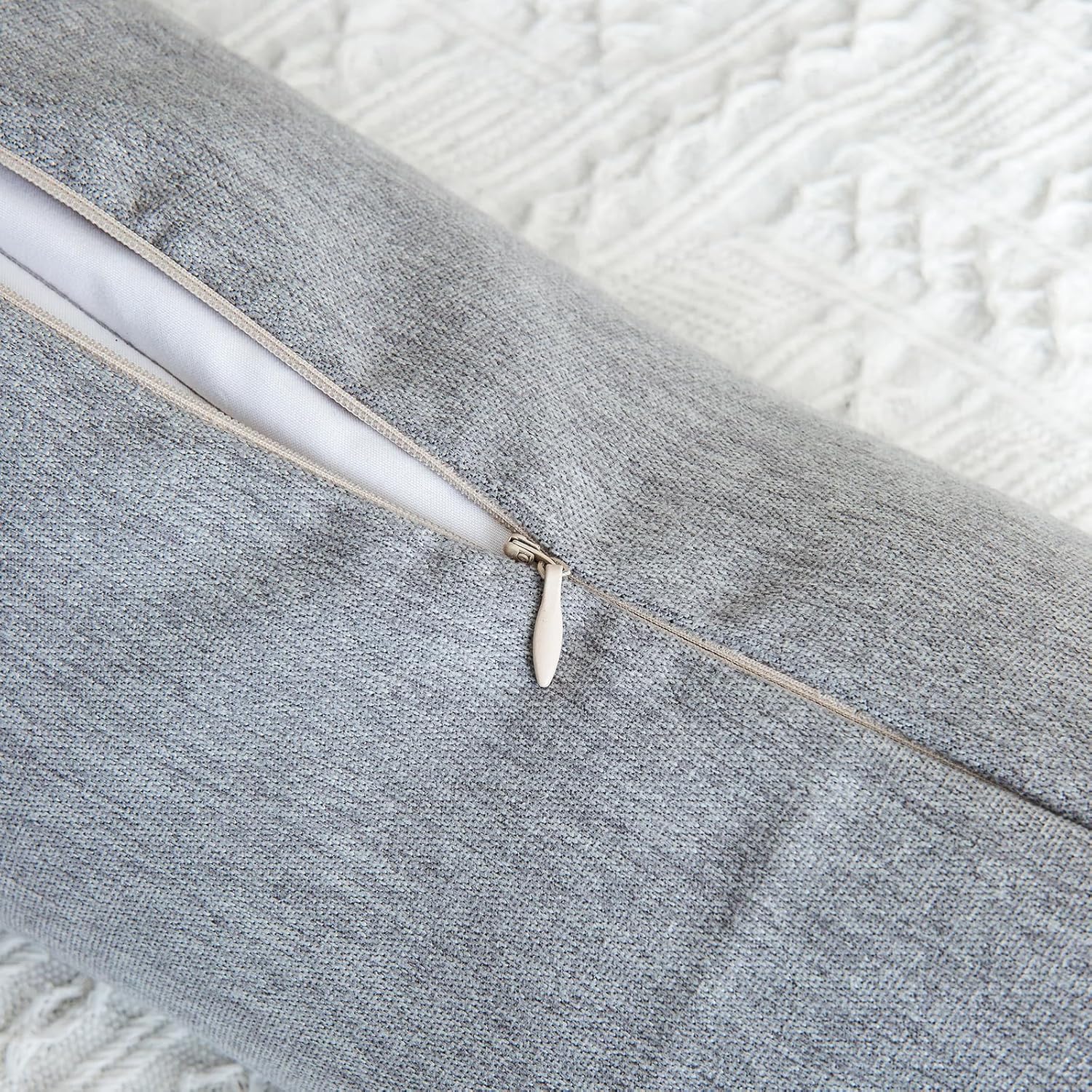 Buckwheat Neck Support Pillow Cervical Neck Cylinder Bolster Pillow,Buckwheat Hulls Adjustable Roll Pillow,Neck Pain Relief for Back and Side Sleepers Round Pillows for Lunch Break Grey, 6*15 inch - Image 7